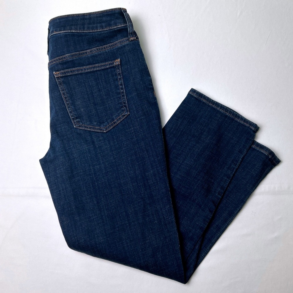 Chicos Womens So Slimming Girlfriend Slim Leg Crop Jeans Size 00/2 Dark Blue